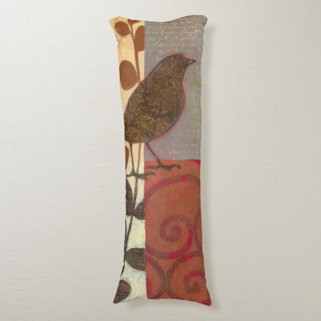 Coussins Longs Damask Sparrow (Devant (Vertical))