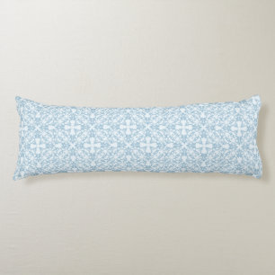 Coussins Longs Damassé bleu-clair