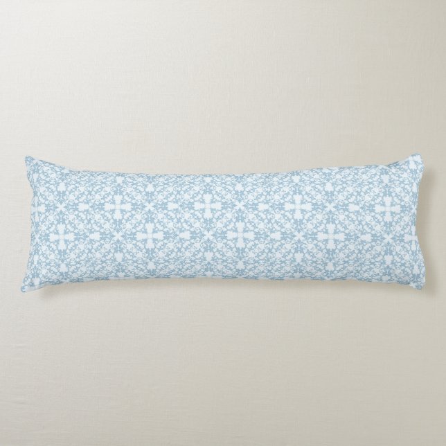 Coussins Longs Damassé bleu-clair (Devant)