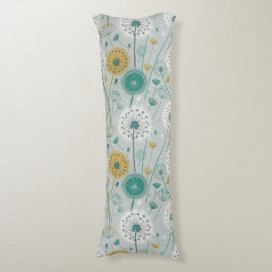 Coussins Longs Dandelion Whimsical - Jaune, Blanc & Turquoise