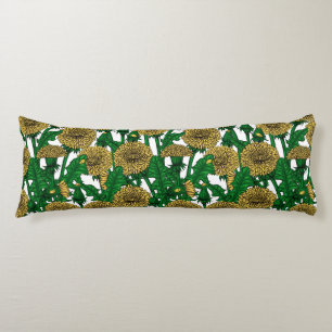 Coussins Longs Dandelions sur blanc