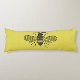 Coussins Longs Décor abeille jaune graphique vintage à pois
