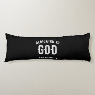COUSSINS LONGS DÉDIÉ À DIEU PERSONNALISABLE COOL TEXTE BLANC