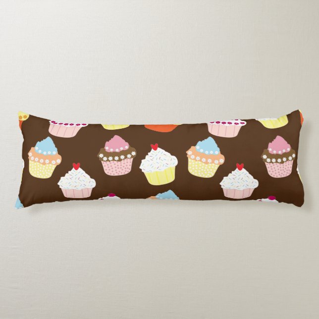 Coussins Longs Délicieux Décoré Anniversaire Cupcakes Oreiller Co (Devant)