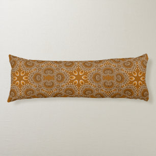 Coussins Longs Dentelle fractale au caramel