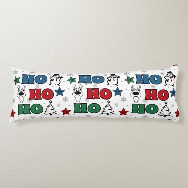 Coussins Longs Design de Noël Ho-Ho-Ho (Devant)