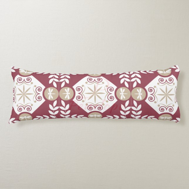 Coussins Longs Design élégant de libellule rouge ornementale (Devant)