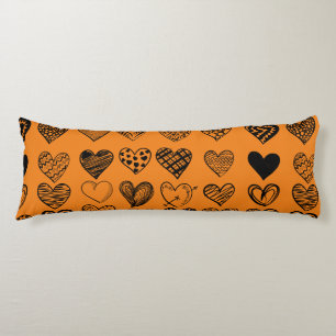 Coussins Longs Dessin adorable de Black Heart Scribble