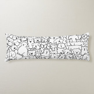 Coussins Longs Dessin au trait de chien gribouillé