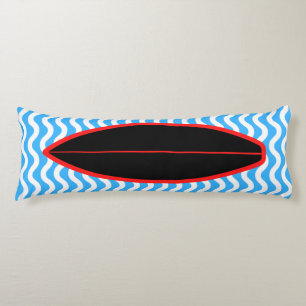 Coussins Longs Détendez-vous Black Blue Waves Surf Body Oreiller