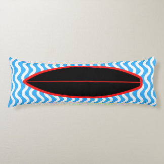 Coussins Longs Détendez-vous Black Blue Waves Surf Body Oreiller