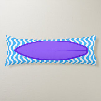 Coussins Longs Détendez-vous Violet Bleu Vagues Corps de surf Ore