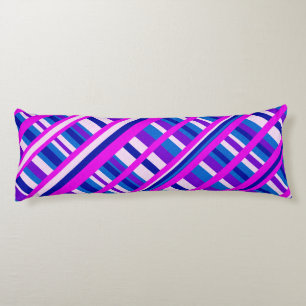 Coussins Longs Diagonale bleue rose violet