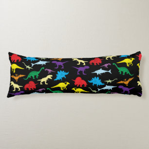 Coussins Longs Dinosaures colorés Aquarelle Enfants Motif