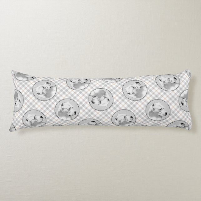 Coussins Longs Dogo Argentino Peinture Mastiff Original Chien Art (Devant)