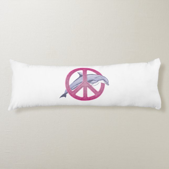Coussins Longs Dolphin rose de paix (Devant)