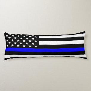 Coussins Longs Drapeau américain Décor noir et blanc mince en lig