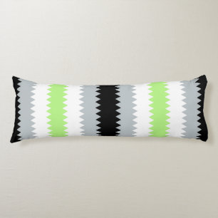 Coussins Longs Drapeau de fierté Agender Abstrait Groovy Boho Zig