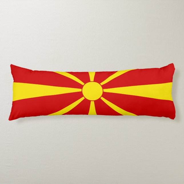 Coussins Longs Drapeau de la Macédoine du Nord (Devant)