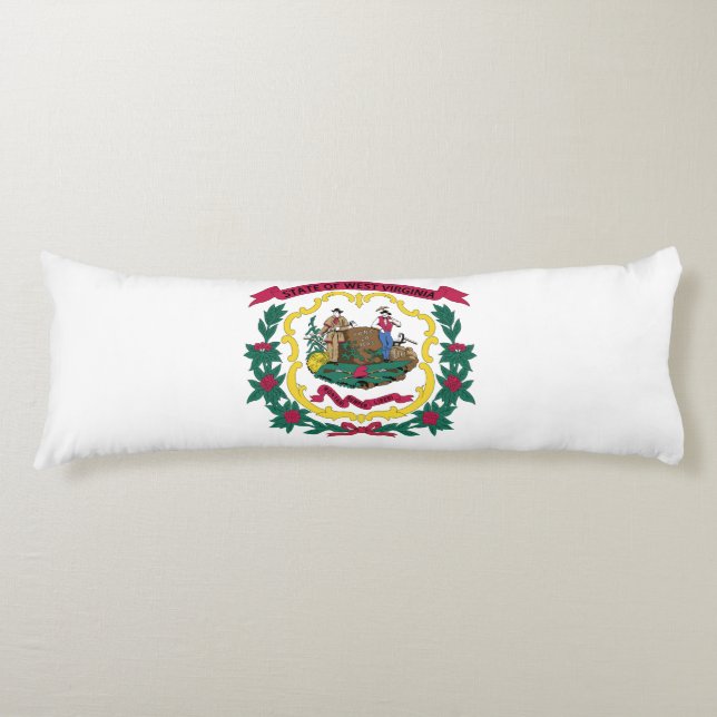 Coussins Longs Drapeau de l'État de Virginie occidentale (Devant)