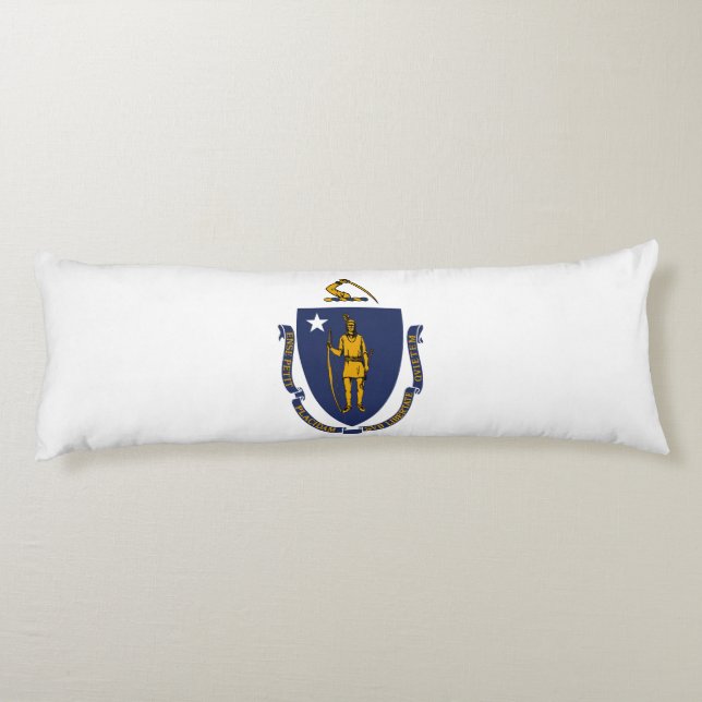 Coussins Longs Drapeau de l'État du Massachusetts (Dos)
