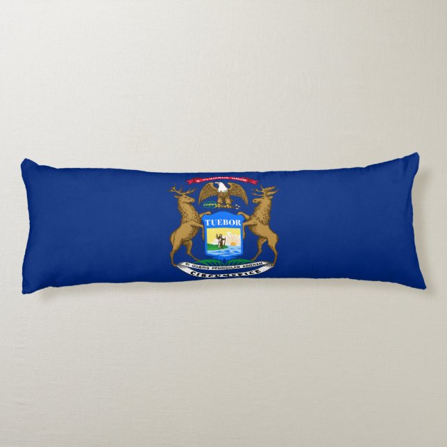 Coussins Longs Drapeau de l'État du Michigan (Dos)