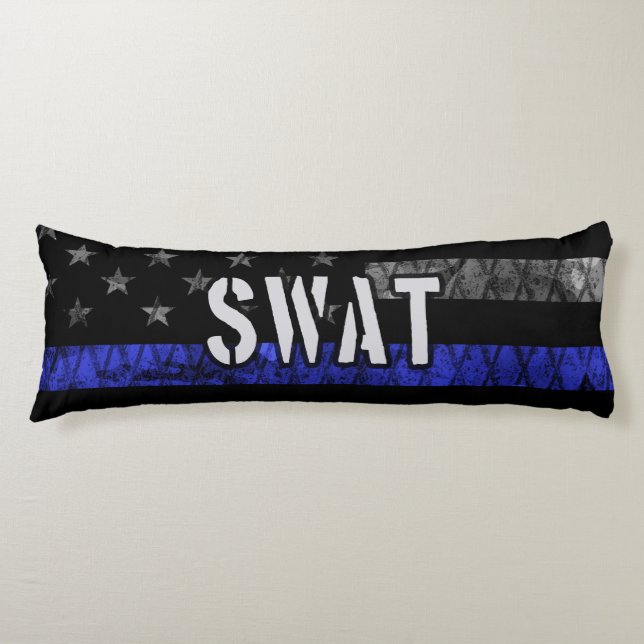 Coussins Longs Drapeau de police SWAT en état de détresse (Devant)