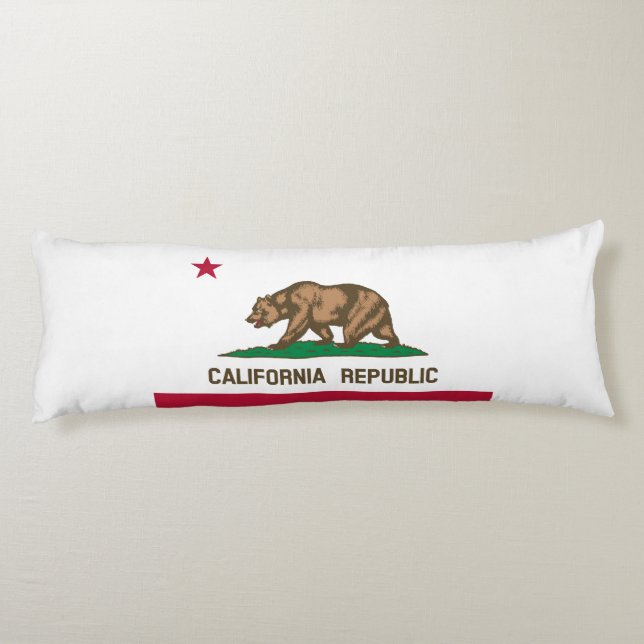 Coussins Longs Drapeau d'État de la République de Californie (Dos)