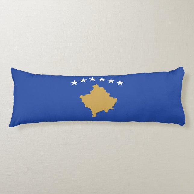 Coussins Longs Drapeau du Kosovo (Devant)