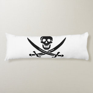Coussins Longs Drapeau pirate crâne épées croisées