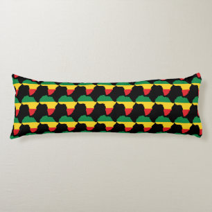 Coussins Longs Drapeau vert, or et Afrique rouge