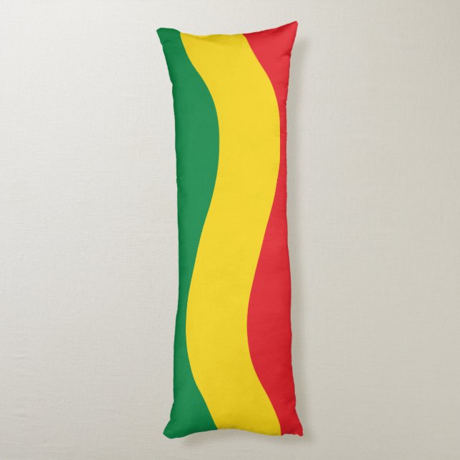 Coussins Longs Drapeau vert, or (jaune) et rouge (Dos (Vertical))