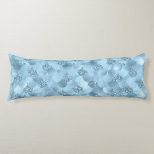 Coussins Longs Échelle de verre de sirène   Dusty Ice Blue Sheen