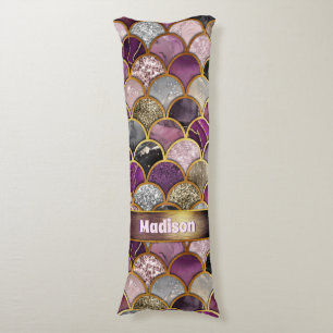 Coussins Longs Échelles mignonnes en or rose violet
