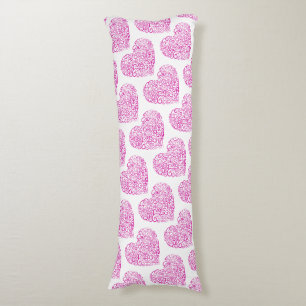 Coussins Longs Écriture spirale coeur rose pour la Saint Valentin