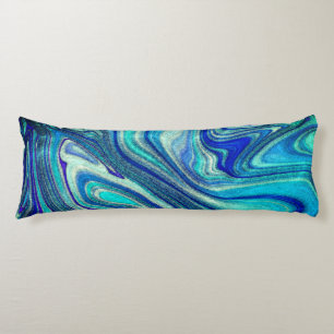 Coussins Longs Elégant Aquamarine Paua Rainbow Shell inspiré