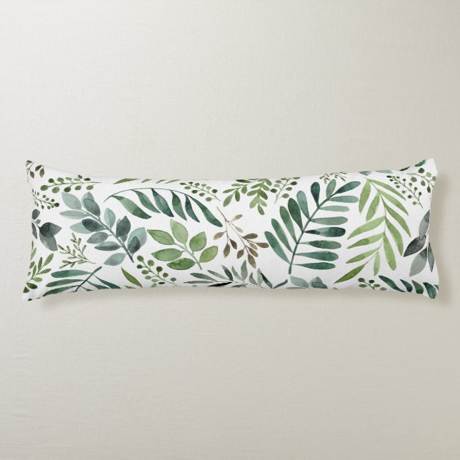 Coussins Longs Elégant aquarelle Botanique Feuille Motif (Devant)