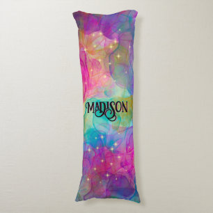 Coussins Longs Élégant monogramme d'art en marbre coloré