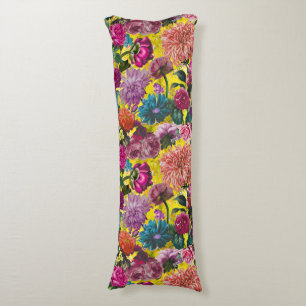 Coussins Longs Élégant monogramme Vintage jaune floral