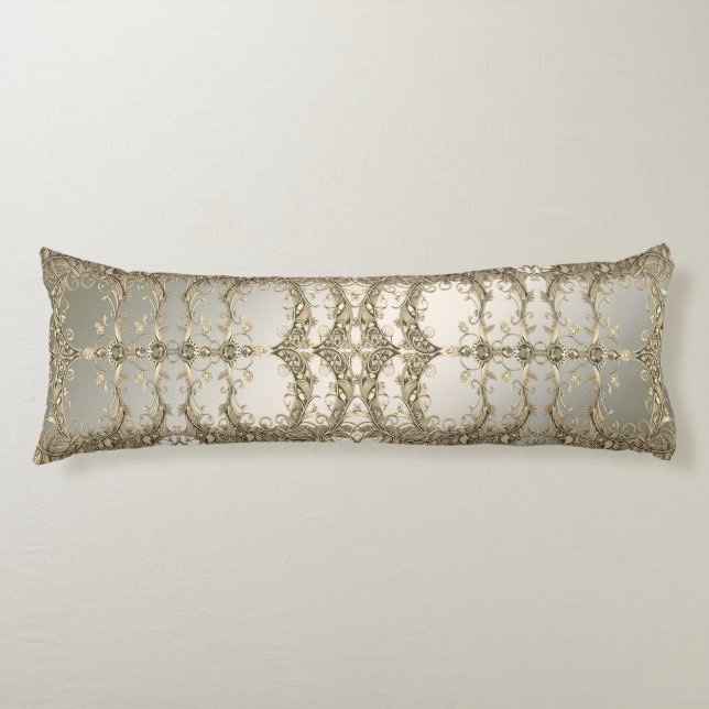 Coussins Longs Élégant Oreiller décoratif Or Moderne (Devant)