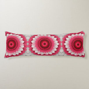 Coussins Longs Elégant Oreillers Floraux - Rouge, Rose