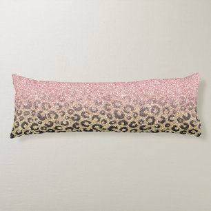 Coussins Longs Élégant Rose Parties scintillant or Empreinte de l