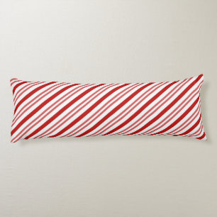 Coussins Longs Elégant Sucre de canne rouge et blanc rayures de N