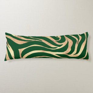 Coussins Longs Elégante Parties scintillant d'or Zebra Green Pos