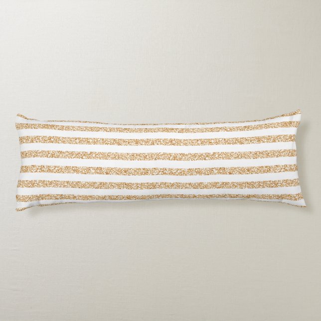 Coussins Longs Elégante Parties scintillant or blanc Bande chic M (Dos)