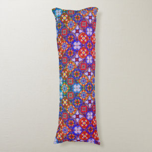 Coussins Longs Elégante talavera mexicaine carrelage bleu violet 
