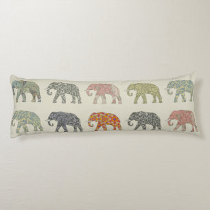 Coussins Longs Éléphant Motif Animal Coloré Contemporain