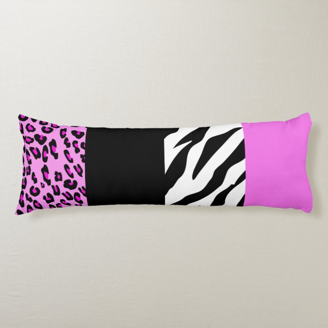 Coussins Longs Empreinte de léopard, Zebra Print, Poster de anima (Devant)