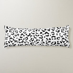 Coussins Longs Empreinte de léopard, Zones Léopard, Noir Et Blanc