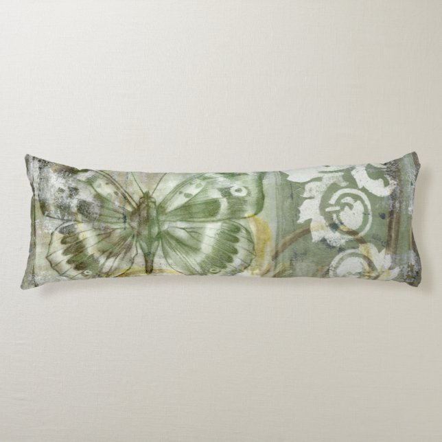 Coussins Longs Encart vert de papillon avec la porte de (Devant)